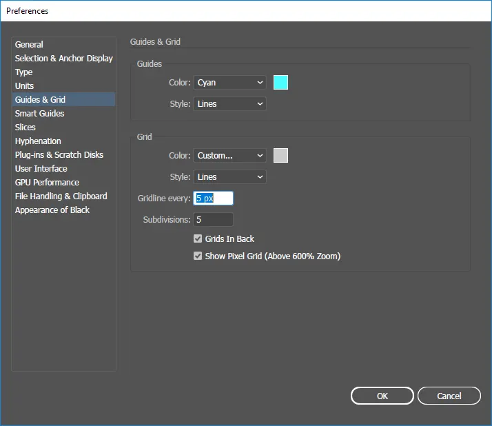 Setup Grid & Guides